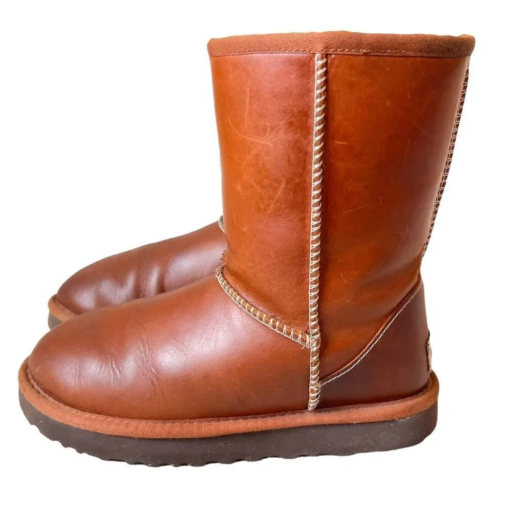 UGG Classic Short II Water-resistant Warm Chestnut Leather Boot